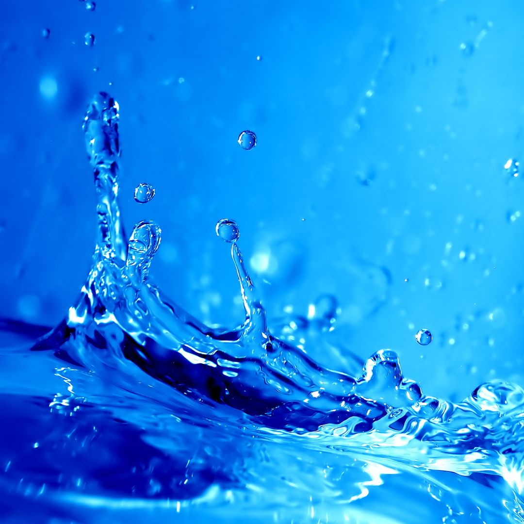 splashing blue water
