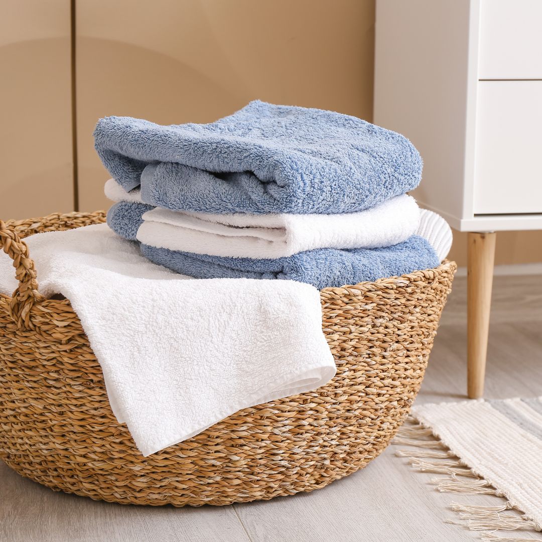 towels in laundry basket