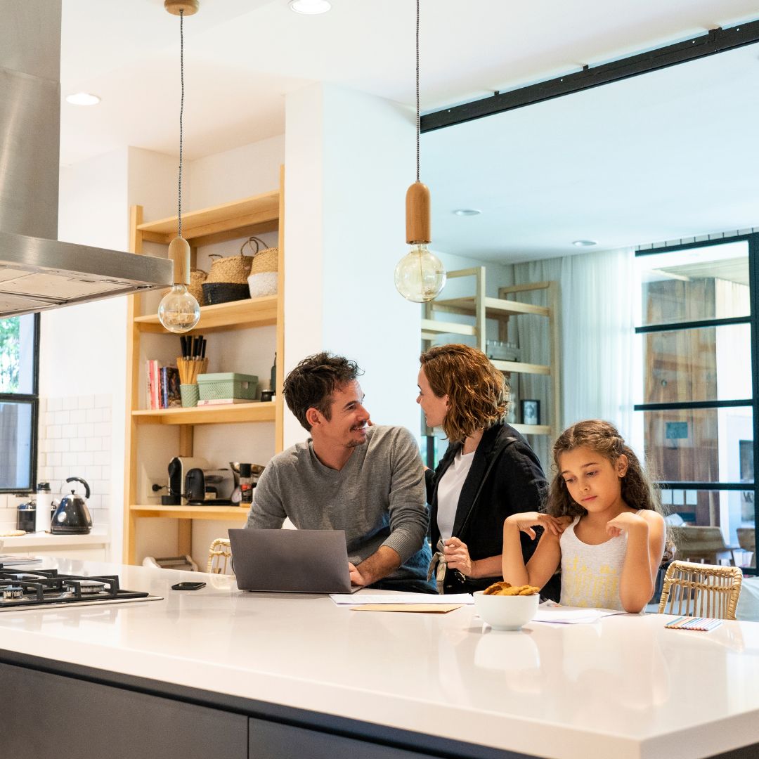 family in kitchen