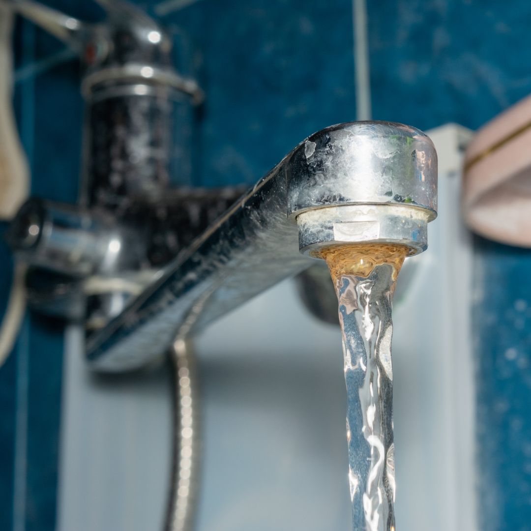 hard water on a tap