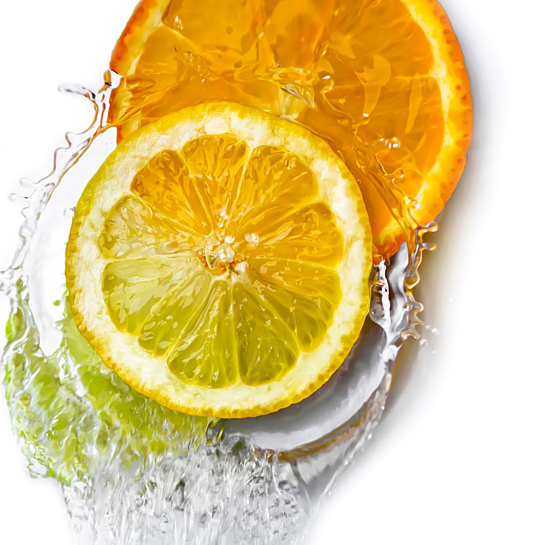 citrus fruits in water