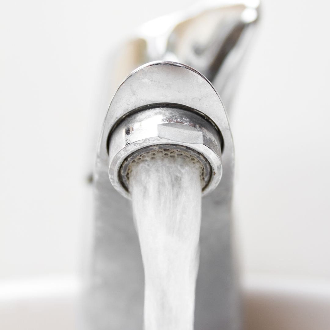 faucet with mineral buildup